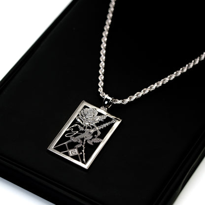 LAG x Happy Jewelers Rose & Dagger Necklace Silver Rope