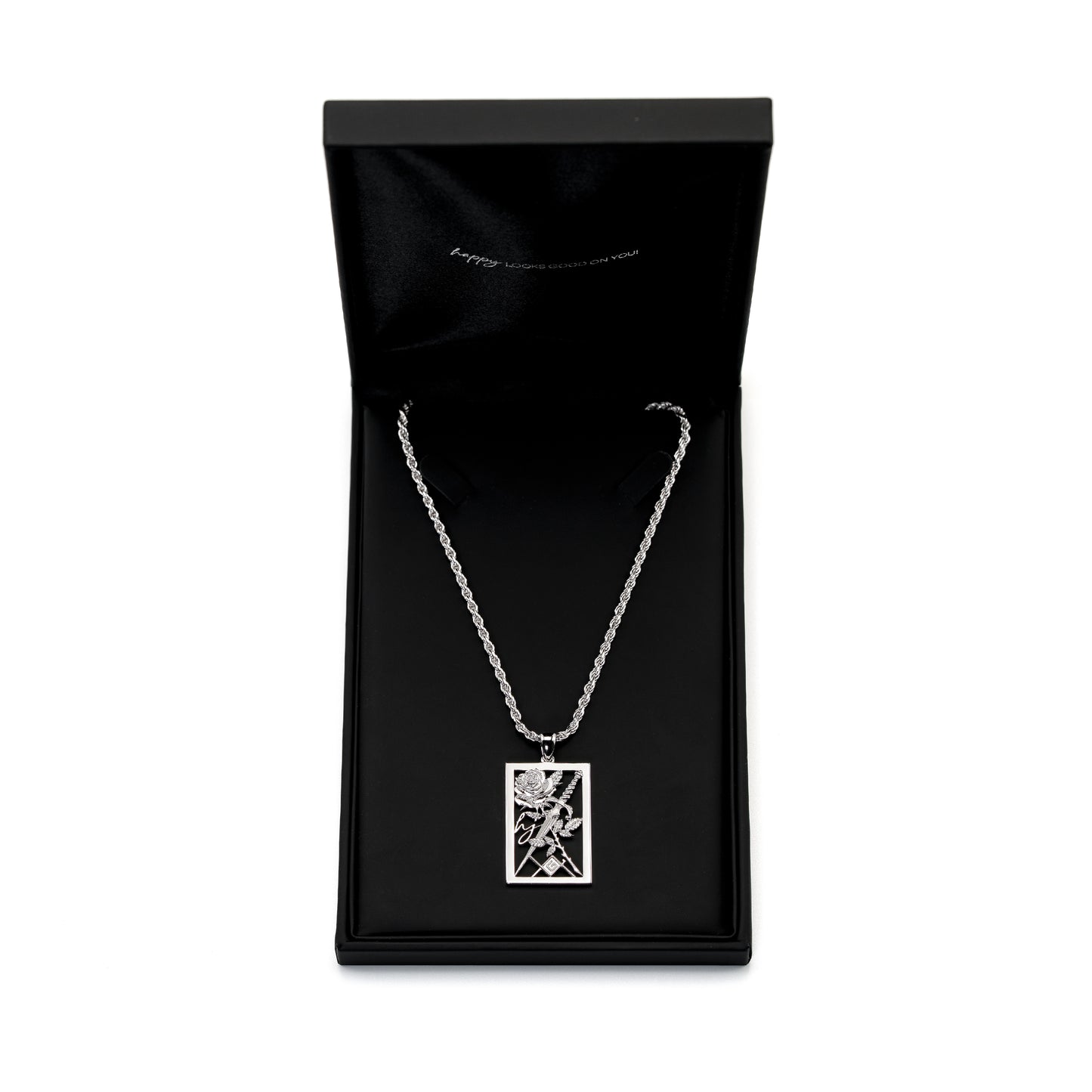 LAG x Happy Jewelers Rose & Dagger Necklace Silver Rope